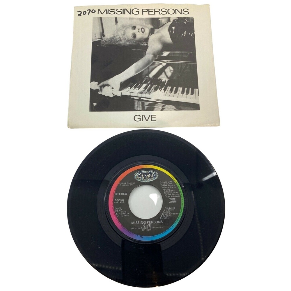 Missing Persons Give Clandestine People 7 Vinyl Single 45 RPM B-5326 1984